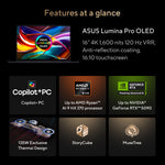 ASUS ProArt P16 H7606WP-SRNA6X Copilot+ PC AMD Ryzen AI 9 HX 370 Laptop 40,6 cm (16") Touchscreen 3K 64 GB LPDDR5x-SDRAM 1 TB SSD NVIDIA GeForce RTX 5070 Wi-Fi 7 (802.11be) Windows 11 Pro Nederlands Zwart