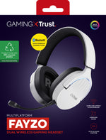 Trust GXT 491W FAYZO Headset Bedraad en draadloos Hoofdband Gamen USB Type-C Bluetooth Zwart, Wit