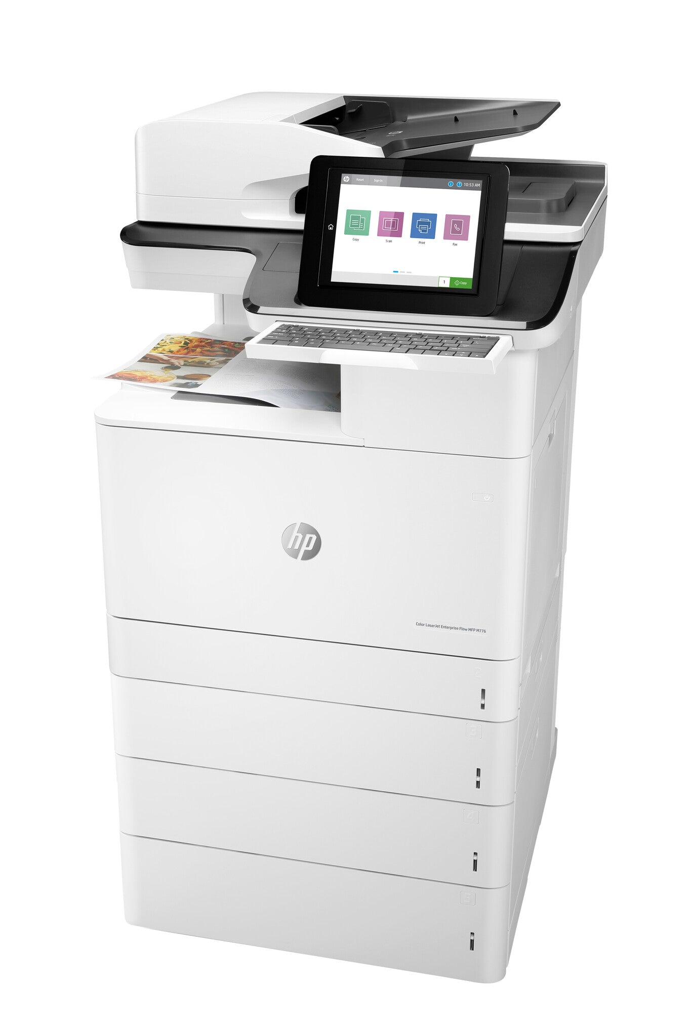 HP Color LaserJet Enterprise Flow LaserJet Enterprise Flow M776z Draadloos Multifunction Kleur Printer, Kopieerapparaat, scanner; dubbelzijdig