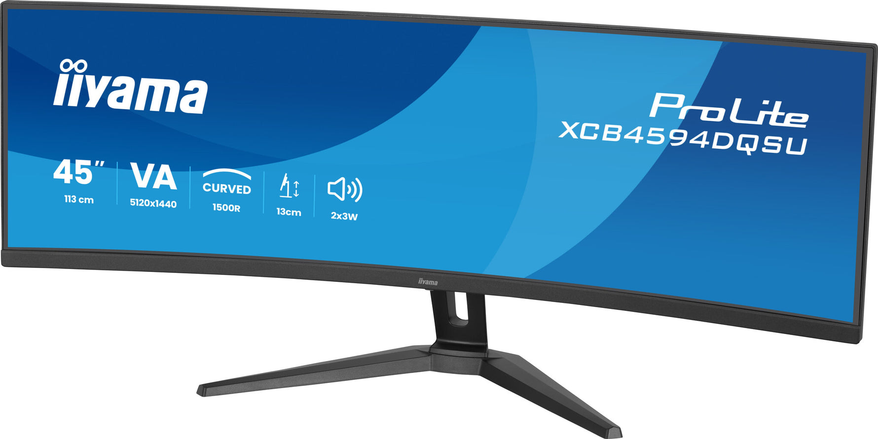 iiyama ProLite XCB4594DQSU-B1 computer monitor 113 cm (44.5") 5120 x 1440 Pixels Dual QHD LED Zwart