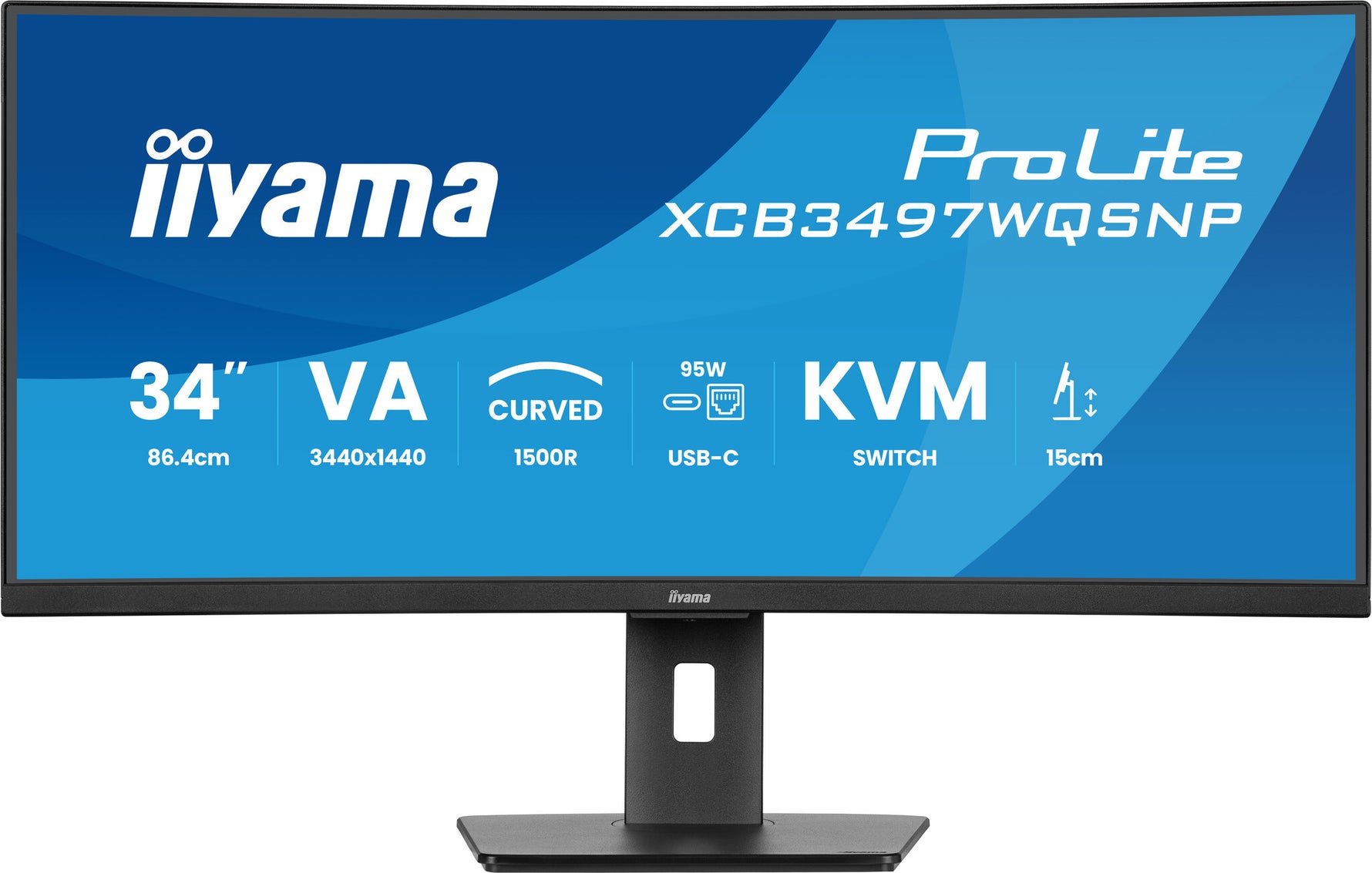 iiyama ProLite XCB3497WQSNP-B1 computer monitor 86,4 cm (34") 3440 x 1440 Pixels UltraWide Quad HD LED Zwart