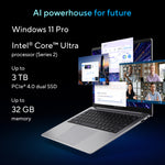 ASUS ExpertBook P5 P5405CSA-NZ0174X Intel Core Ultra 5 226V Laptop 35,6 cm (14") WQXGA 16 GB LPDDR5x-SDRAM 512 GB SSD Wi-Fi 6E (802.11ax) Windows 11 Pro US International Grijs