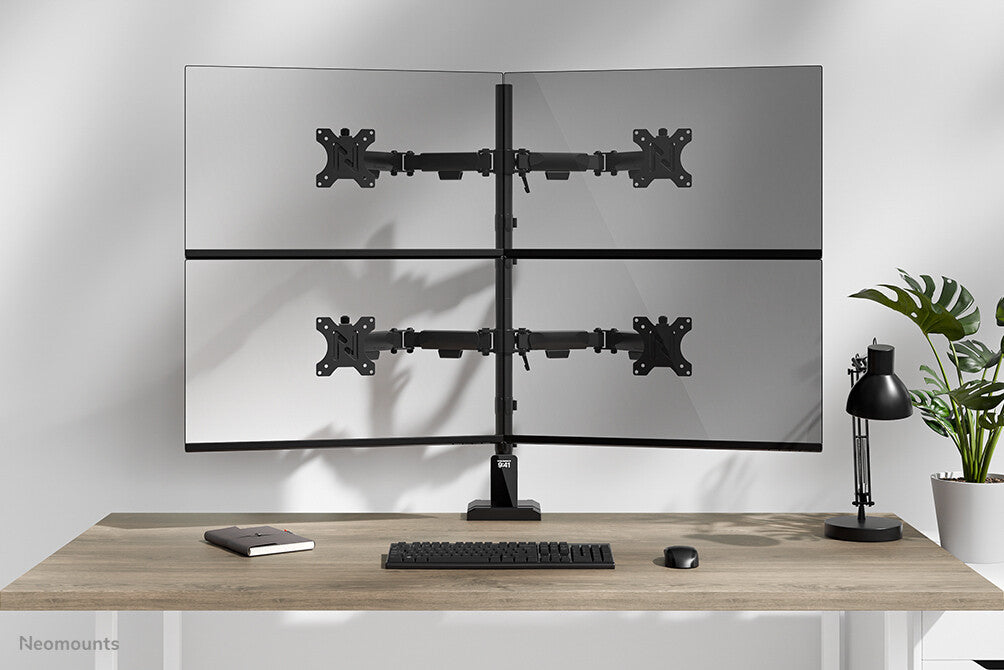 Neomounts DS60-600BL2-2 Quadruple monitorarm voor vier schermen 10-32"