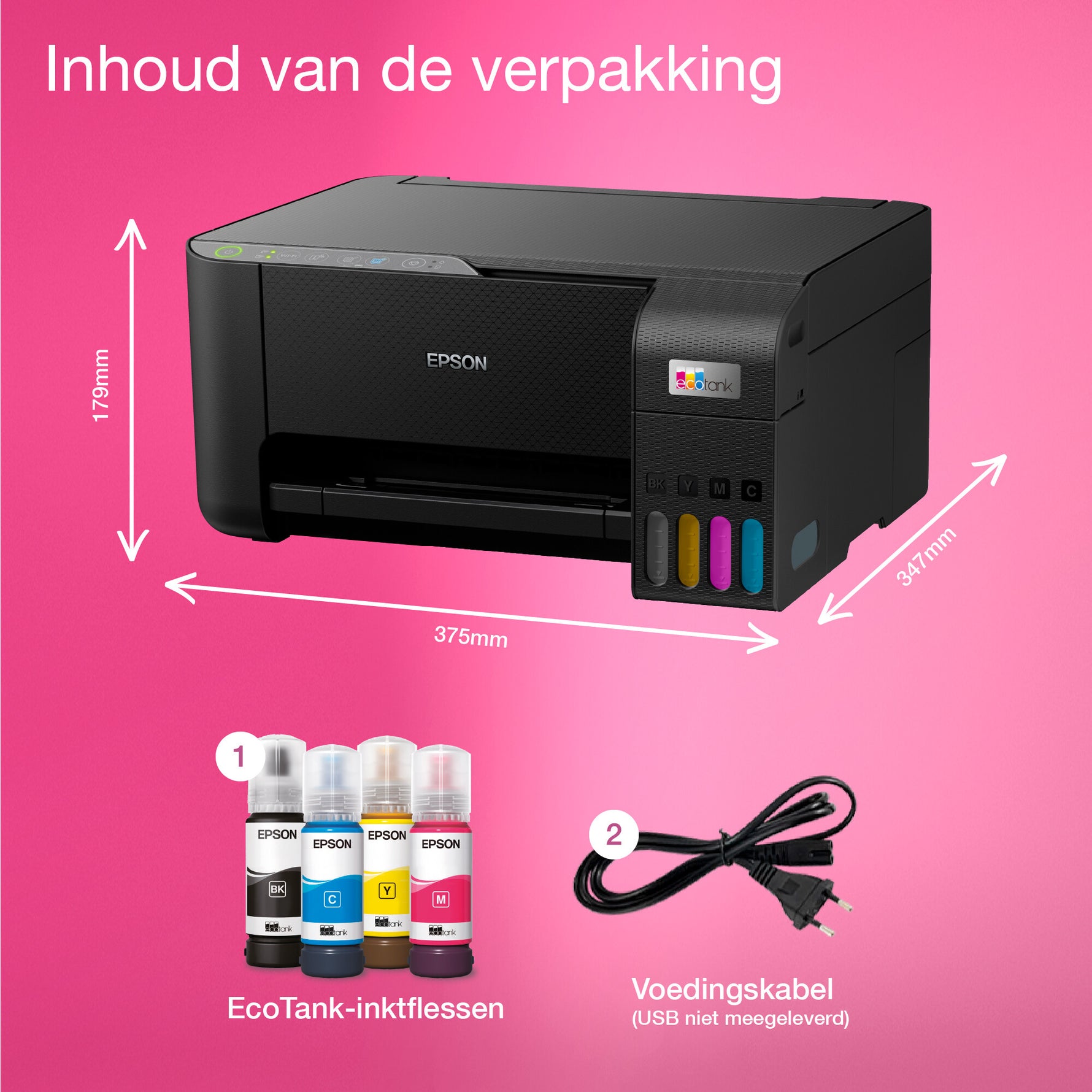 Epson EcoTank ET-2860 A4 multifunctionele Wi-Fi-printer met inkttank, inclusief tot 3 jaar inkt