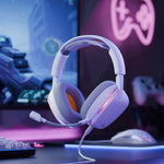Glorious Gaming Glorious GHS Eternal RGB - Stereo RGB headset voor pc, PS5, PS4, Switch - Custom-tuned, gekantelde drivers, verstelbare, kristalheldere, afneembare mic, USB-C - Duurzaam, dag/nacht comfort - Wit