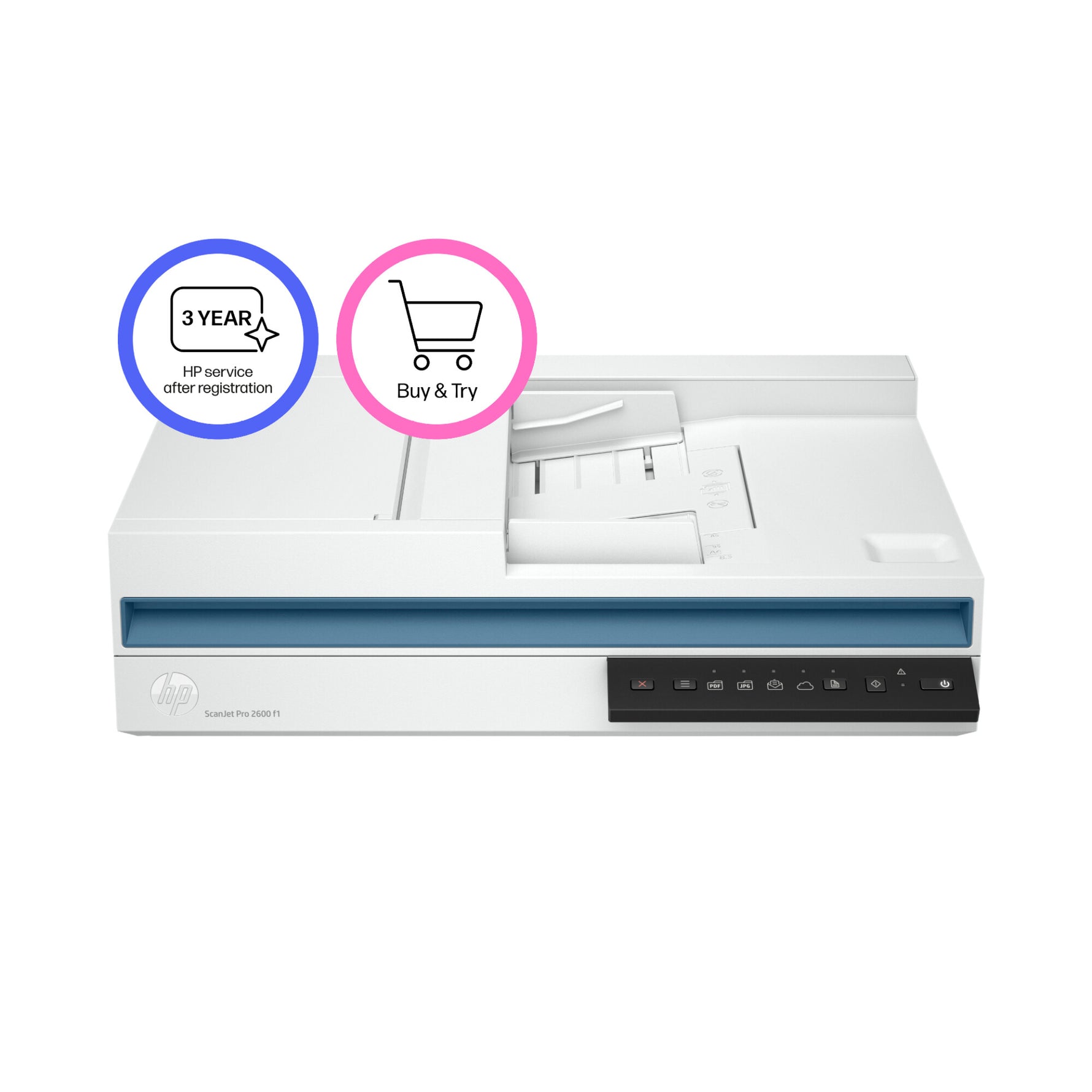 HP ScanJet Pro 2600 f1 Flatbed scanner 1200 x 1200 DPI A4 Wit