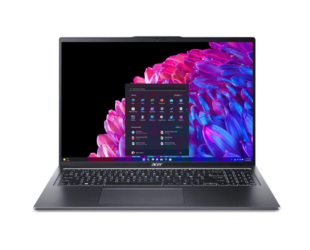 Acer Swift Go 16 SFG16-72-56FG Intel Core Ultra 5 125U Laptop 40,6 cm (16") WQXGA+ 16 GB LPDDR5x-SDRAM 512 GB SSD Wi-Fi 6E (802.11ax) Windows 11 Home Grijs