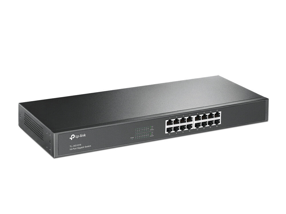TP-Link TL-SG1016 Unmanaged Gigabit Ethernet (10/100/1000) 1U Zwart