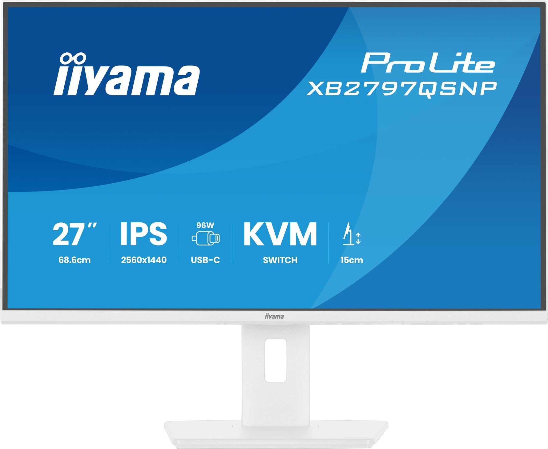 iiyama ProLite XB2797QSNP-W1 27" IPS LCD computer monitor 68,6 cm (27") 2560 x 1440 Pixels Quad HD Wit