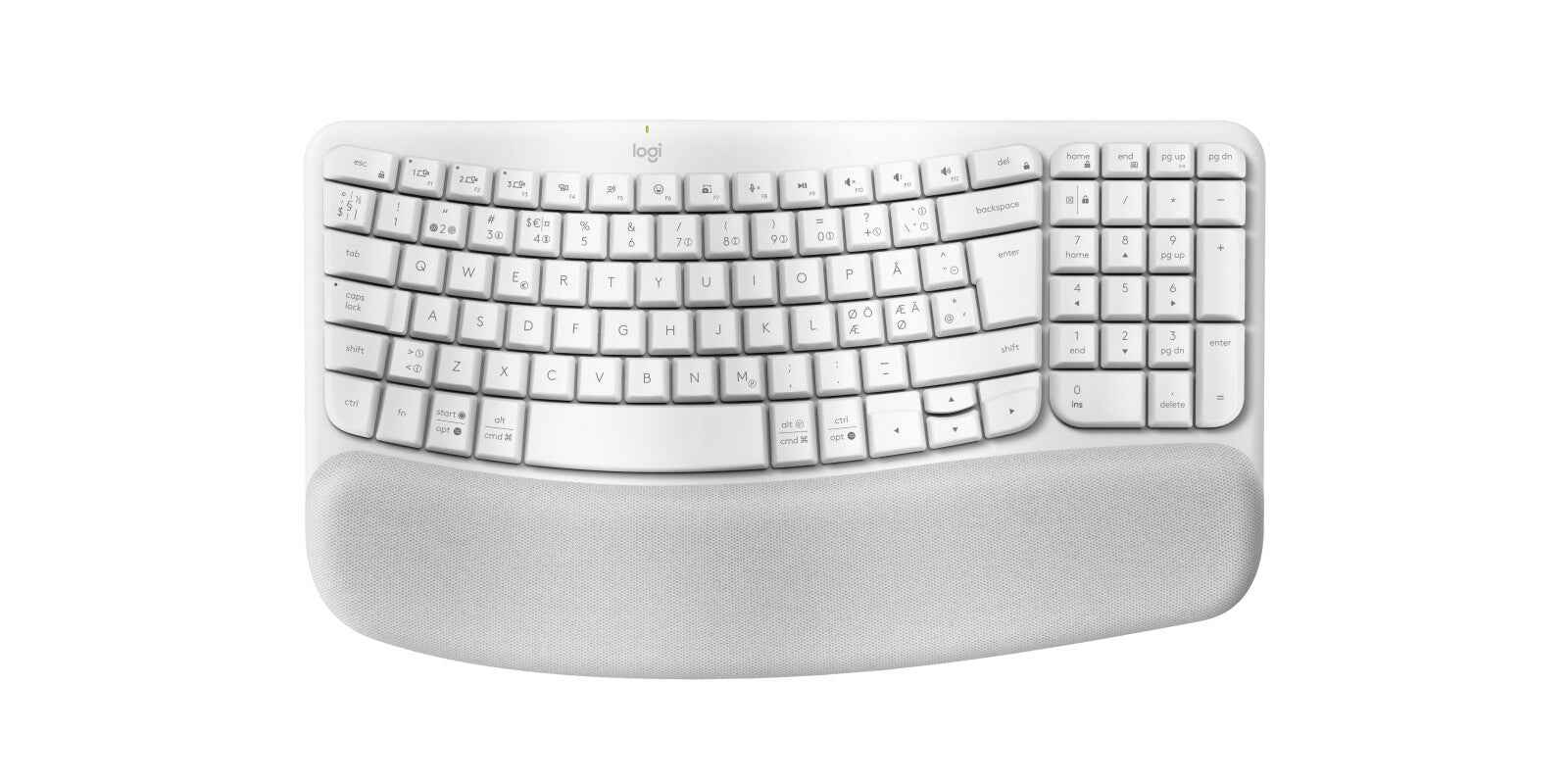 LOGITECH Wave Keys Keyboard with cushioned palm rest wireless Bluetooth LE QWERTY off-white (PAN)
