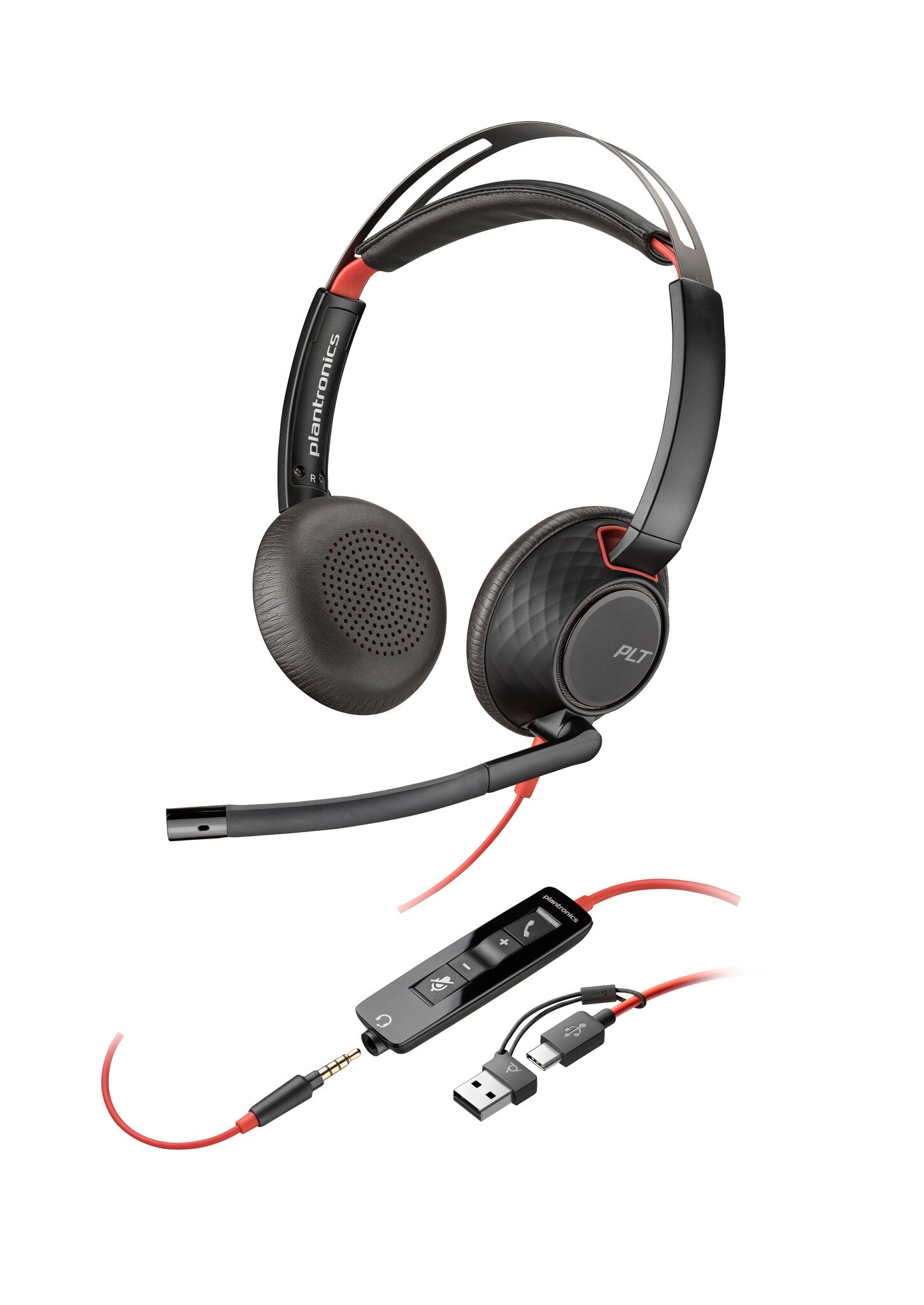 HP Poly Blackwire 5220 stereo USB-C-headset + 3,5 mm stekker + USB-C/A-adapter (bulk)