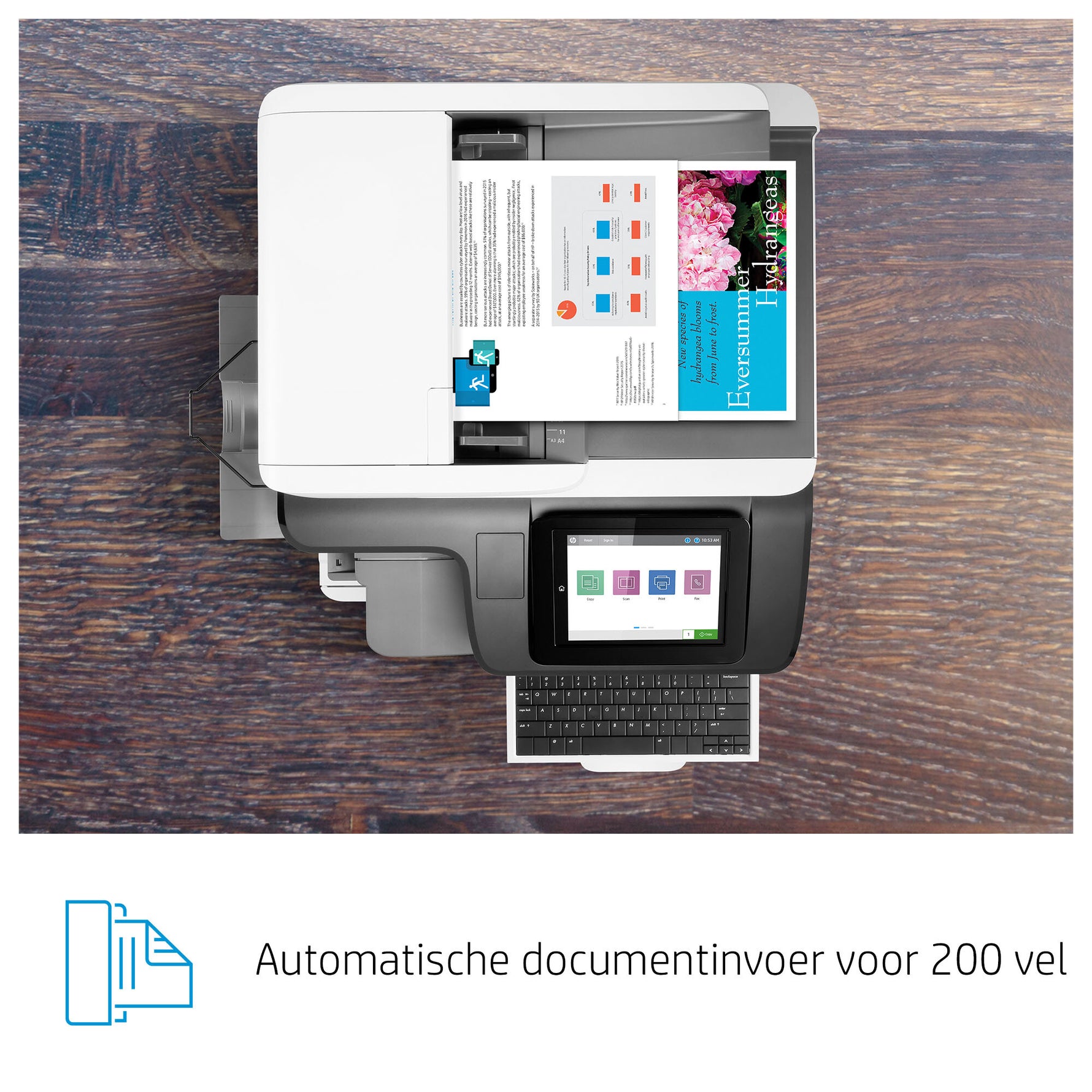 HP Color LaserJet Enterprise Flow LaserJet Enterprise Flow M776zs Draadloos Multifunction Kleur Printer, Kopieerapparaat, scanner; dubbelzijdig