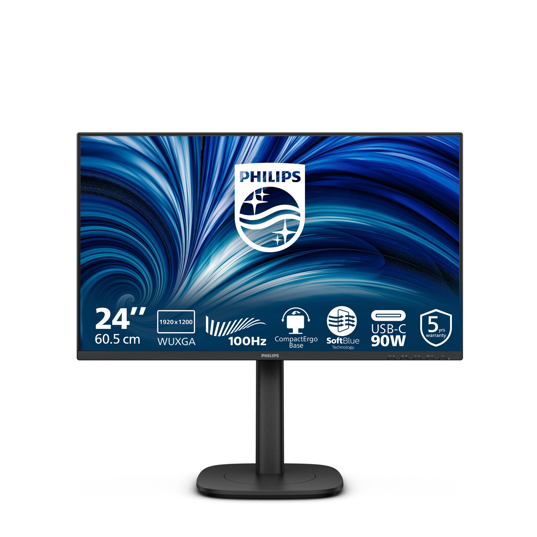 Philips 3000 series 24B2U3301D/00 computer monitor 61,2 cm (24.1") 1920 x 1200 Pixels WUXGA LCD Zwart