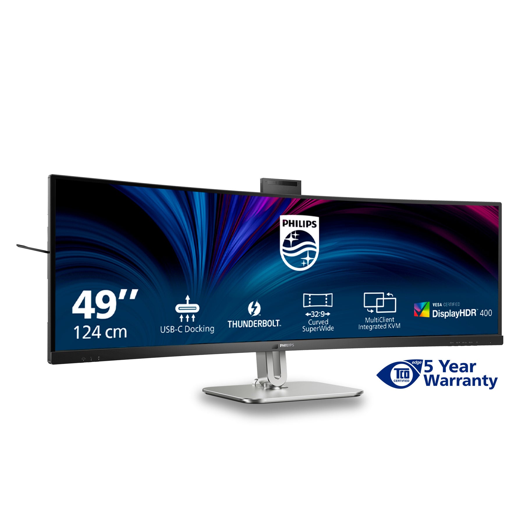 Philips 49B2U6903CH/00 computer monitor 124 cm (48.8") 5120 x 1440 Pixels Dual QHD LCD Grijs