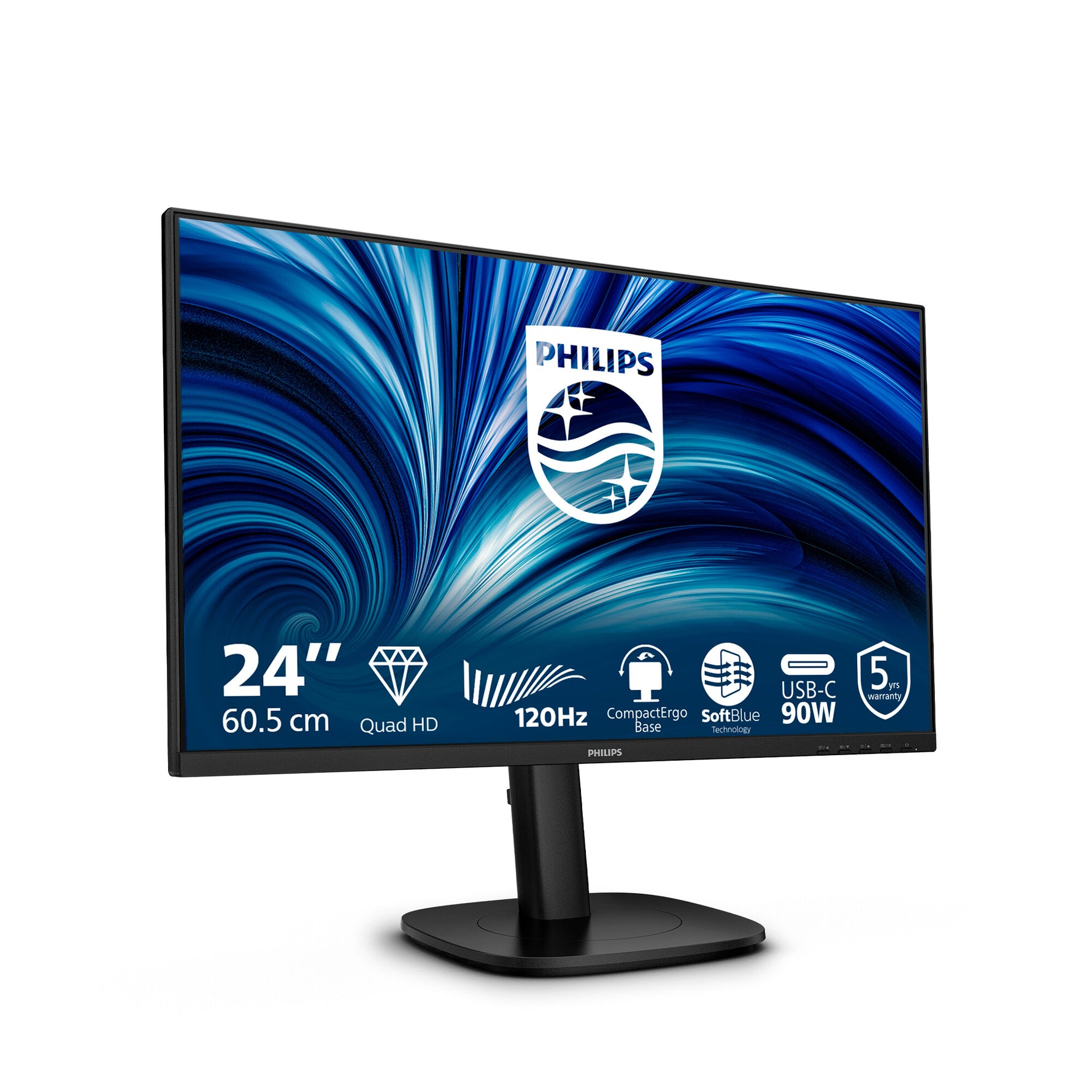 Philips 24B2U3601 computer monitor 60,5 cm (23.8") 2560 x 1440 Pixels Quad HD LCD Zwart