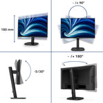 Philips 3000 series 24B2N3200D/00 computer monitor 61,2 cm (24.1") 1920 x 1200 Pixels WUXGA LCD Zwart