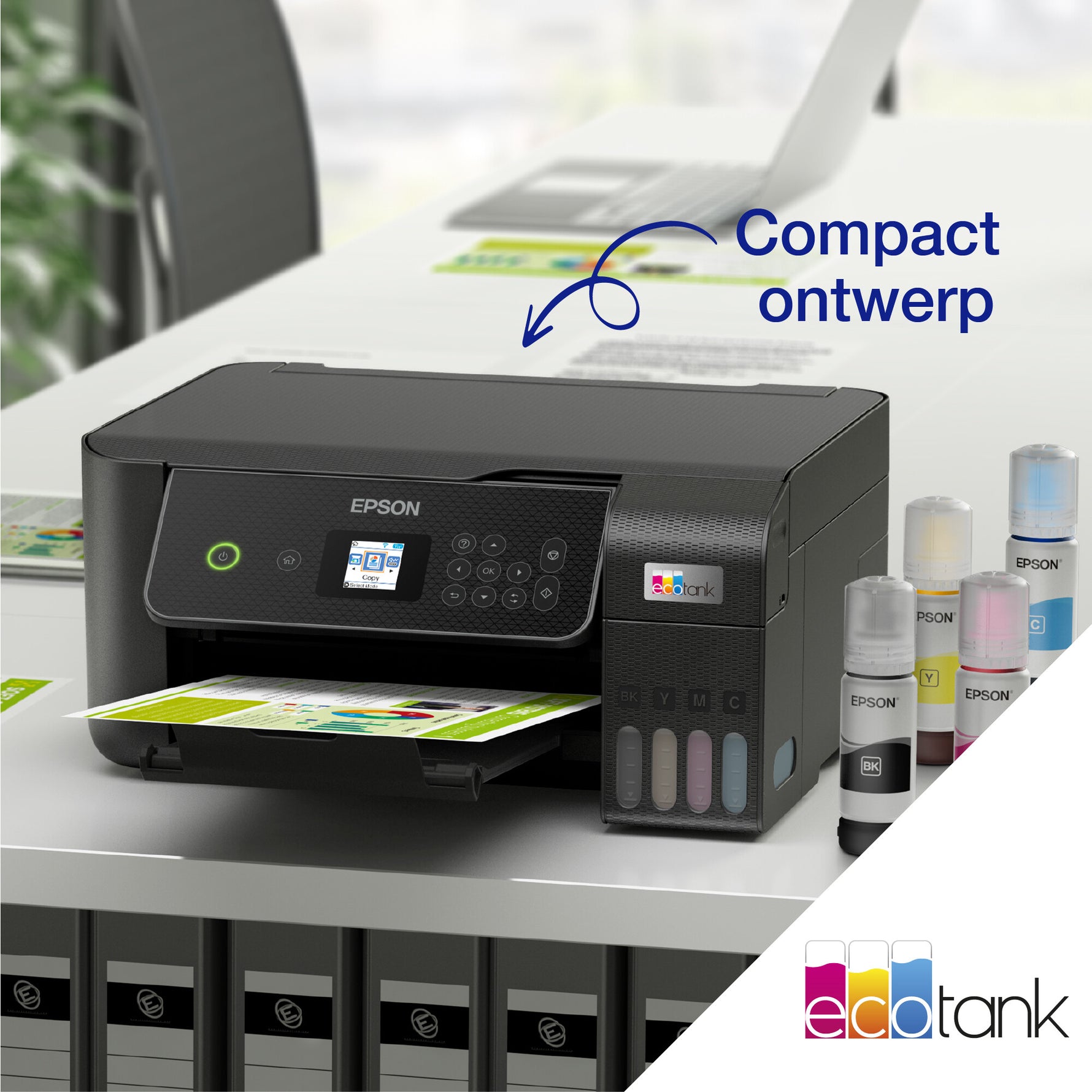 Epson EcoTank ET-2870 A4 multifunctionele Wi-Fi-printer met inkttank, inclusief tot 3 jaar inkt