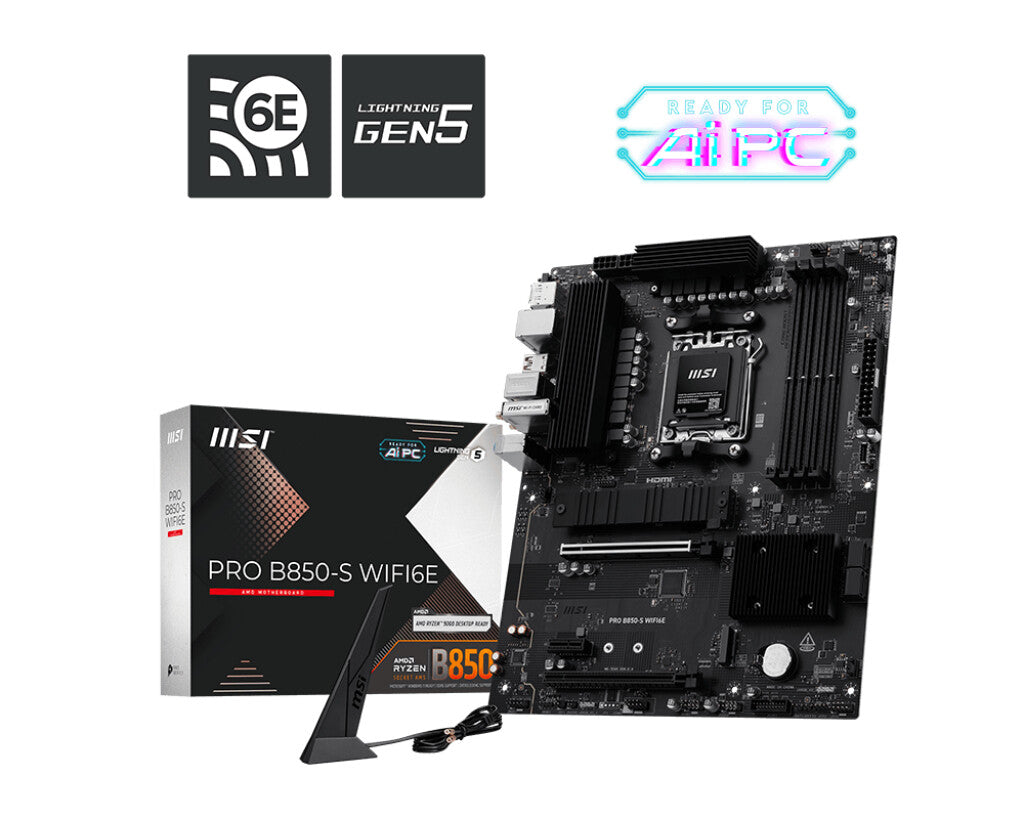 MSI PRO B850-S WIFI6E moederbord AMD B850 Socket AM5 ATX
