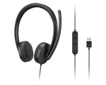 Lenovo 4XD1P83425 hoofdtelefoon/headset Bedraad Hoofdband Oproepen/muziek USB Type-A Zwart