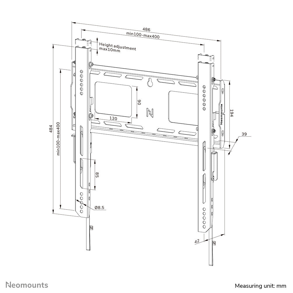 Neomounts WL30-750BL14 Heavy duty muurbeugel 42-75