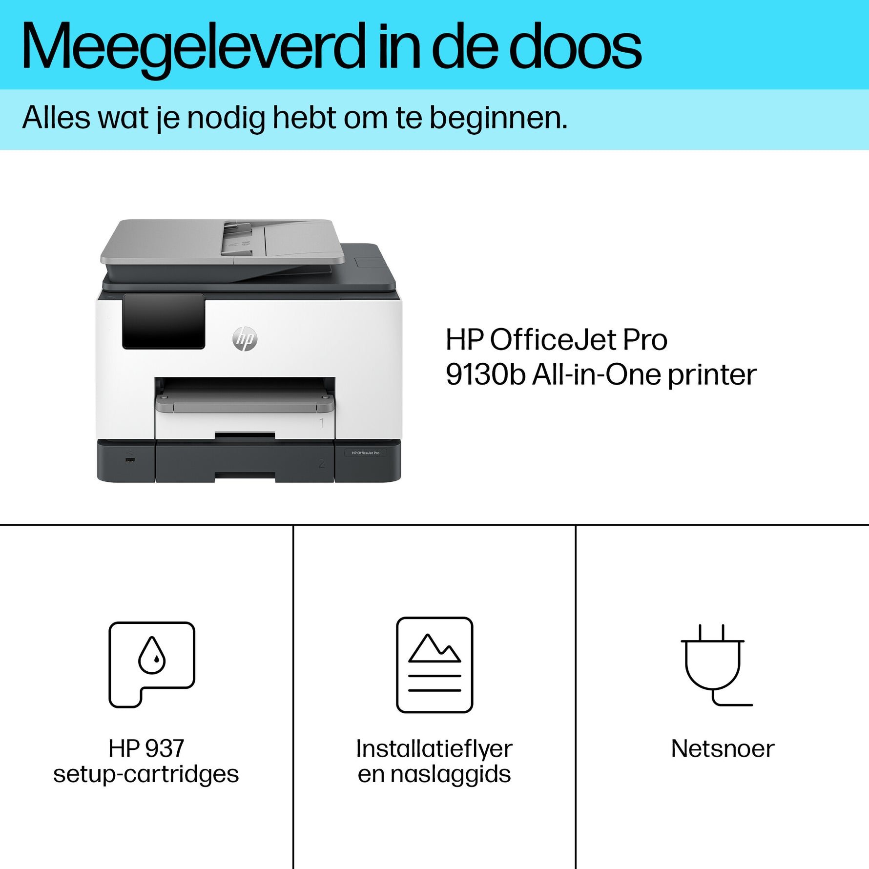 HP OfficeJet Pro 9130b Draadloos All-in-One Kleur Printer, Dubbelzijdig printen; Kopieerapparaat, Scanner