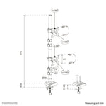 Neomounts DS60-600BL2V Monitorarm voor twee schermen 10-32"