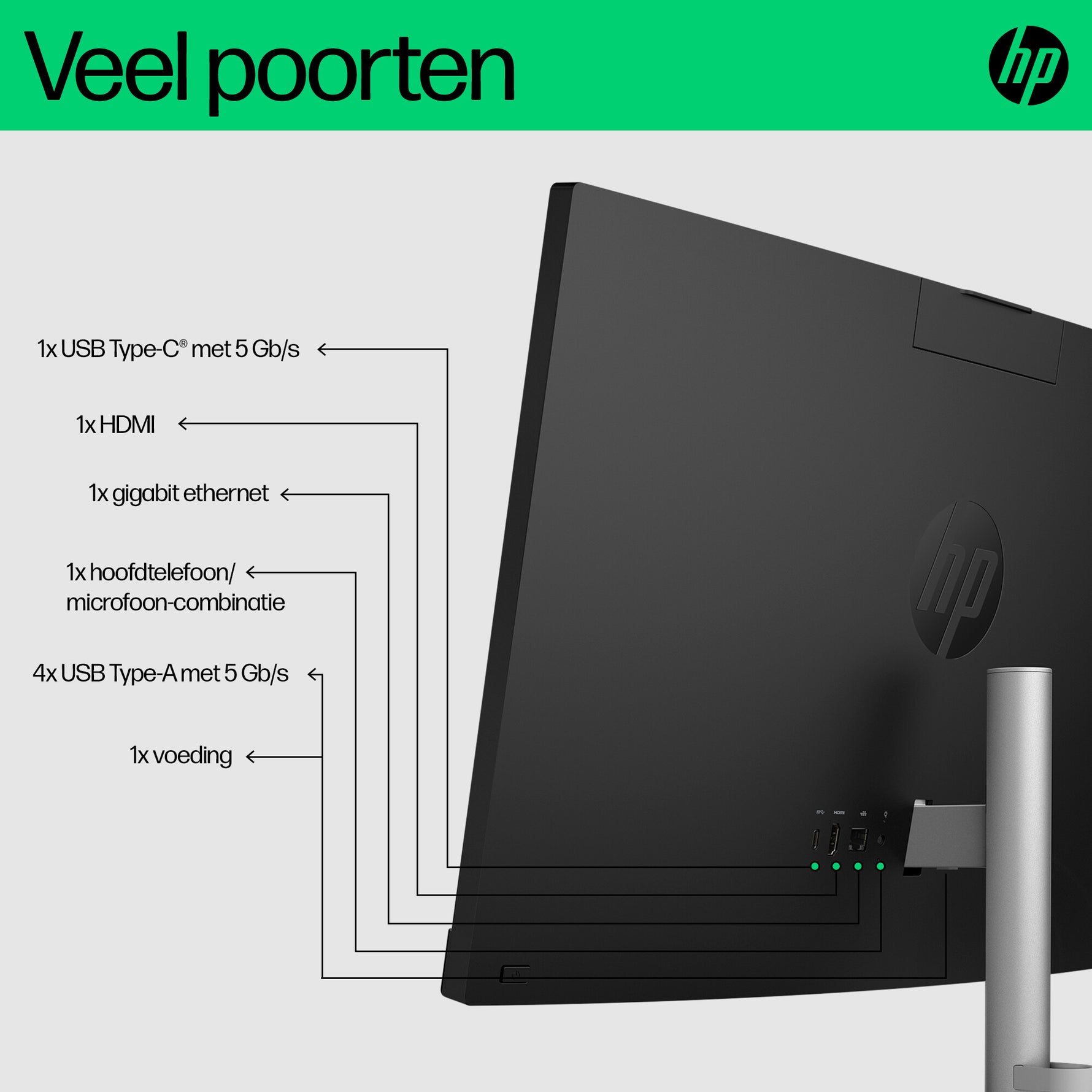 HP 24-cr0059nd 24 inch All-in-One Intel® Core™ i5 i5-1335U 60,5 cm (23.8") 1920 x 1080 Pixels Alles-in-één-pc 16 GB DDR4-SDRAM 1 TB SSD Windows 11 Home Wi-Fi 6 (802.11ax) Wit