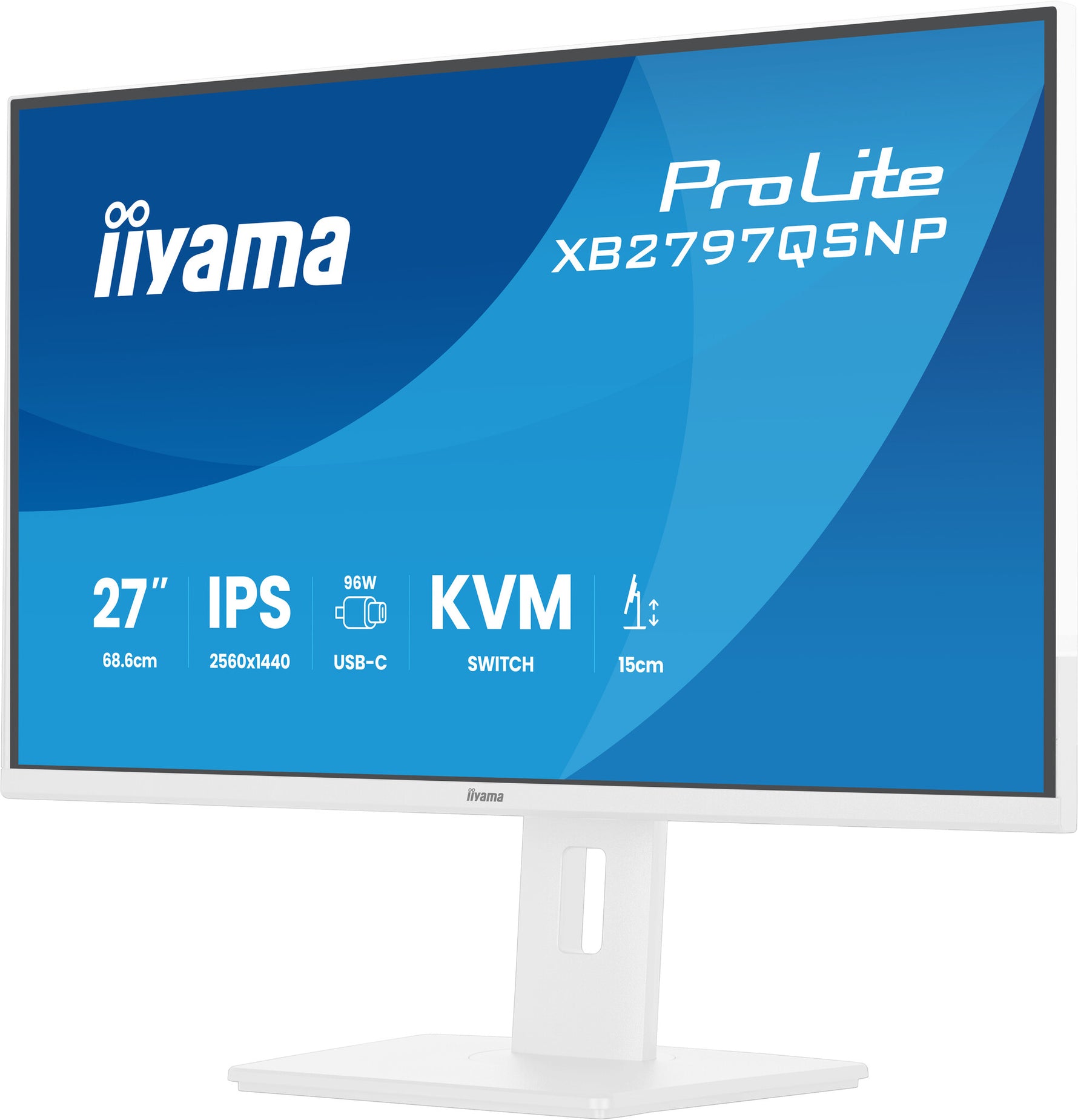 iiyama ProLite XB2797QSNP-W1 27" IPS LCD computer monitor 68,6 cm (27") 2560 x 1440 Pixels Quad HD Wit
