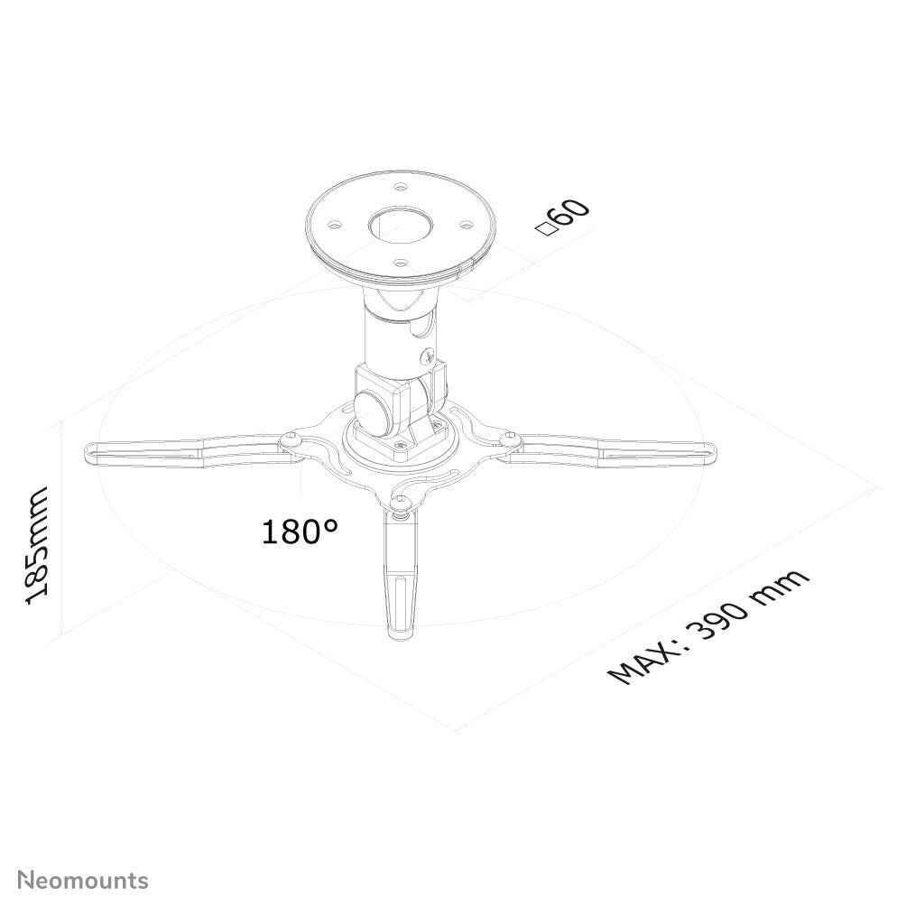 Neomounts BEAMER-C50 Beamer plafondbeugel - h 18,5 cm - full motion