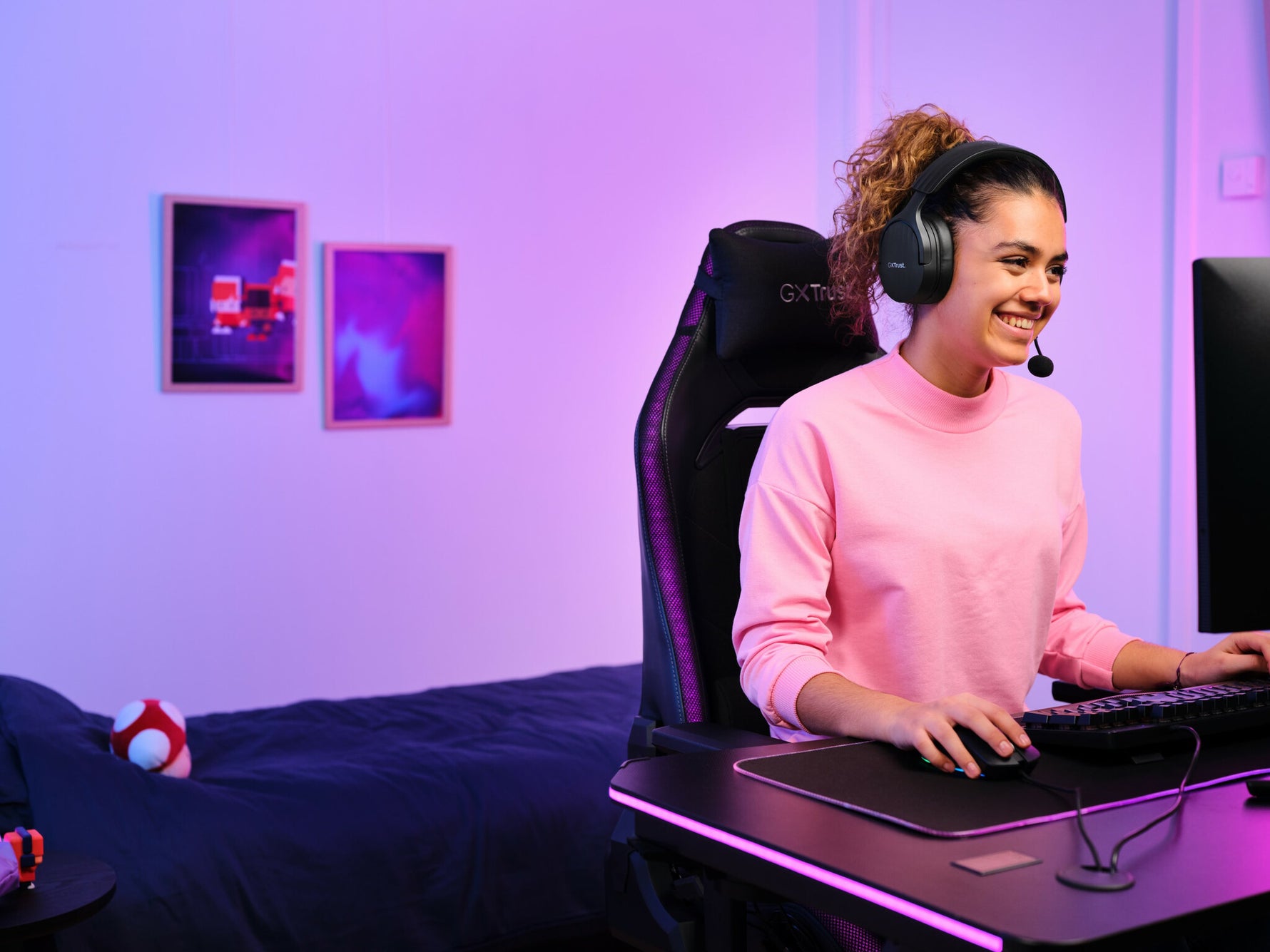 Trust GXT 491 Fayzo Headset Bedraad en draadloos Hoofdband Gamen USB Type-C Bluetooth Zwart