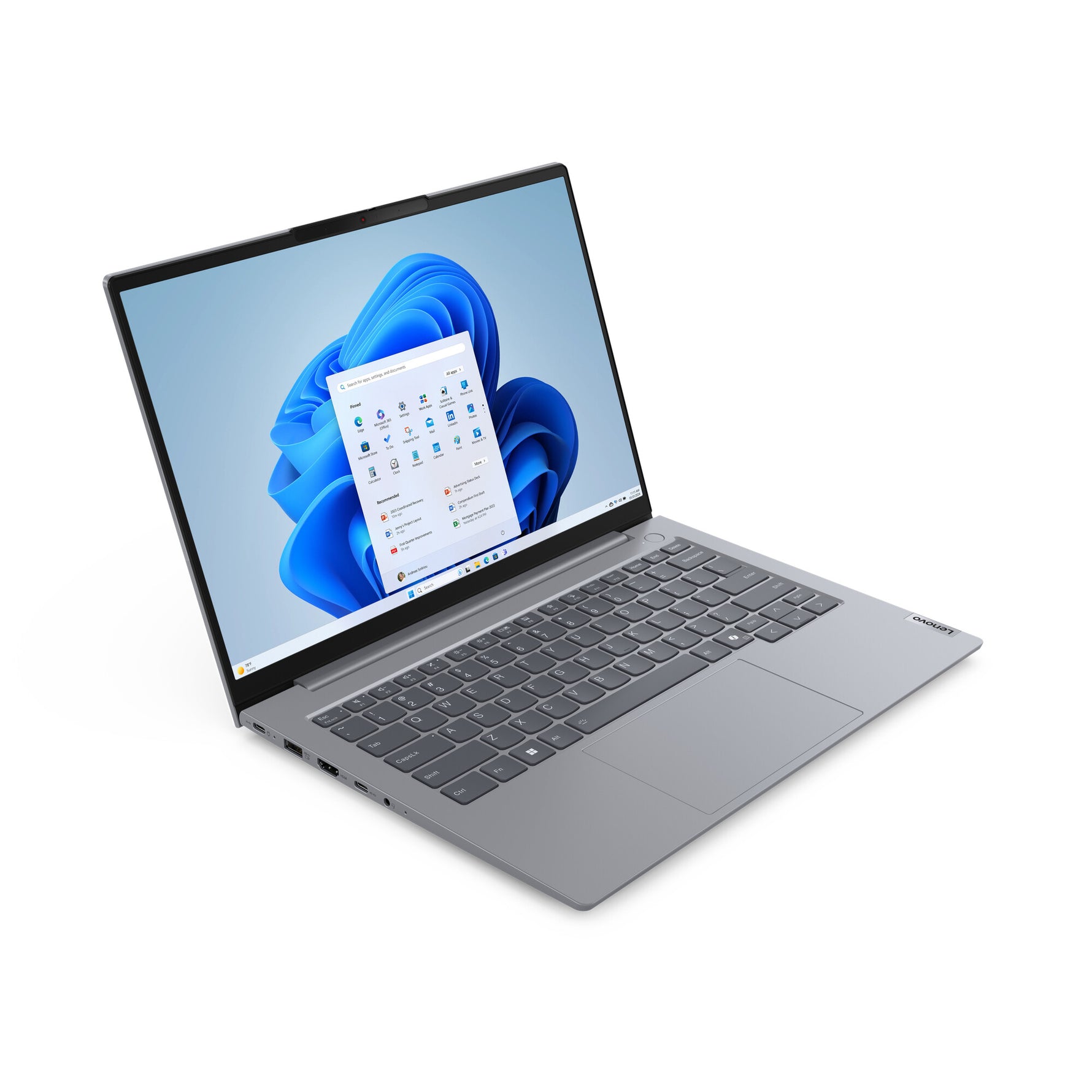 Lenovo ThinkBook 14 G7 ARP AMD Ryzen™ 5 7535HS Laptop 35,6 cm (14") WUXGA 16 GB DDR5-SDRAM 512 GB SSD Wi-Fi 6E (802.11ax) Windows 11 Pro Belgisch Grijs