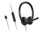 Lenovo 4XD1P83425 hoofdtelefoon/headset Bedraad Hoofdband Oproepen/muziek USB Type-A Zwart