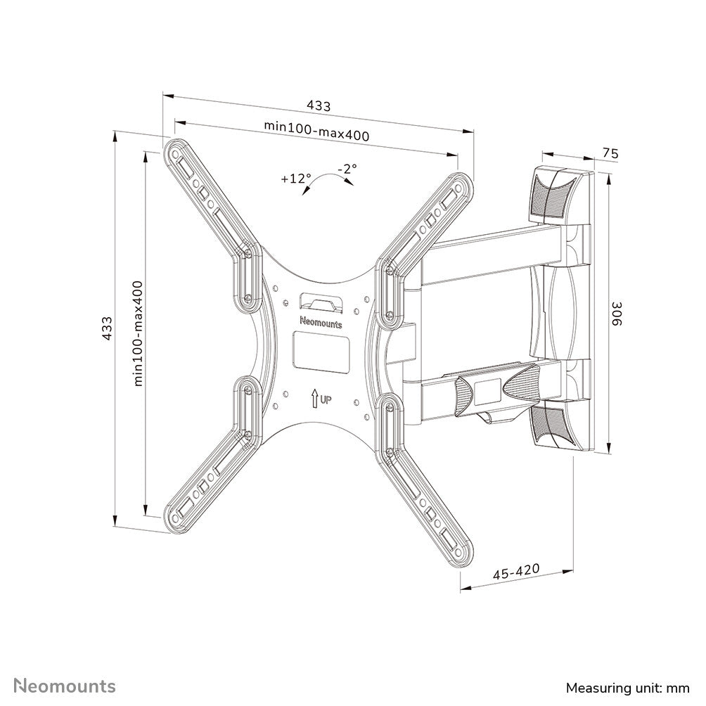 Neomounts WL40-550BL14 TV-beugel wand 32-55