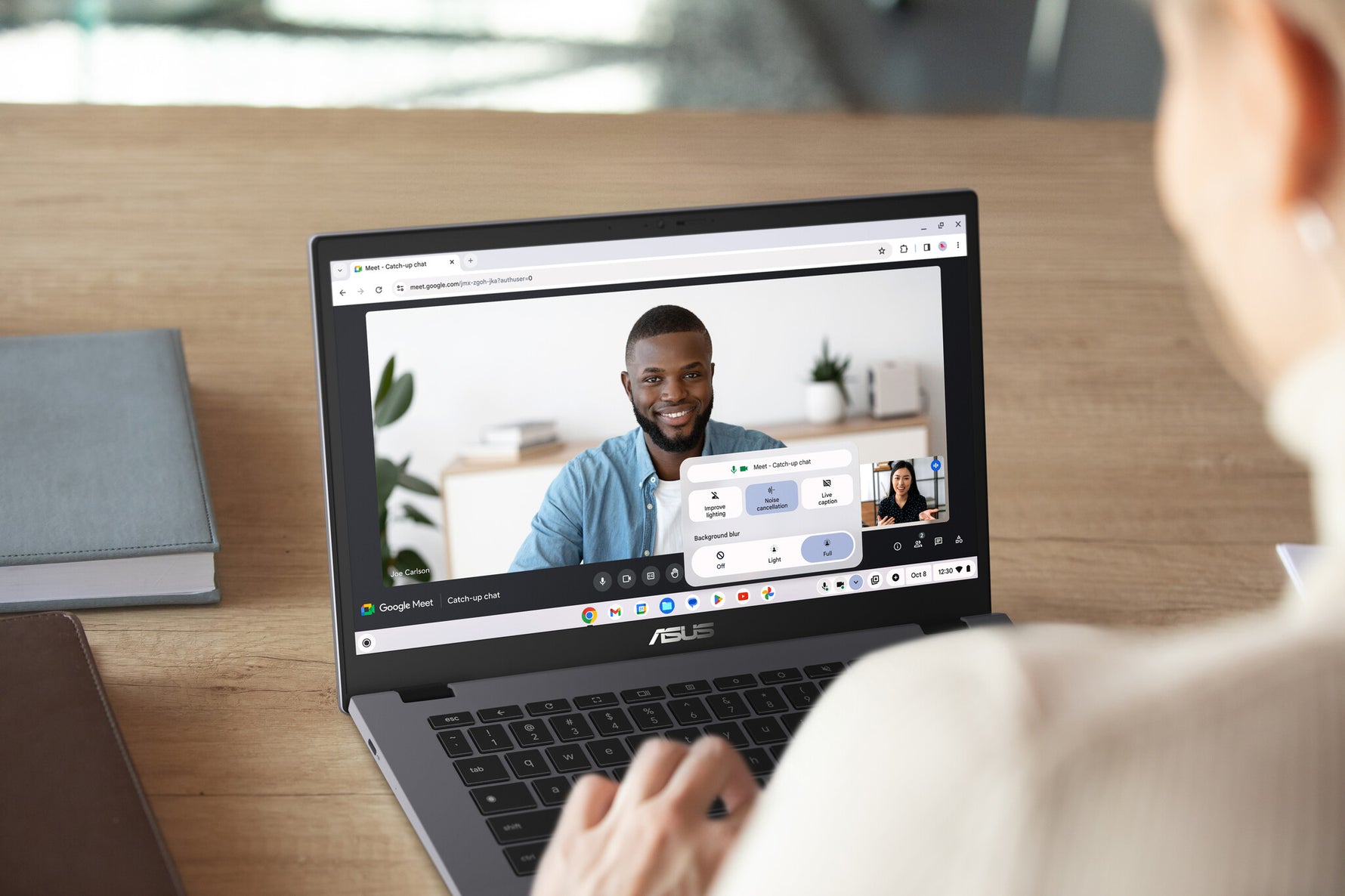 ASUS Chromebook Plus CX34 CB3402CVA-MW1326 Intel Core 3 100U 35,6 cm (14") Touchscreen Full HD 8 GB LPDDR5x-SDRAM 128 GB UFS Wi-Fi 6E (802.11ax) ChromeOS Grijs AZERTY Belgisch