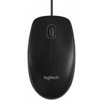 Logitech B100 Bedrade Kantoor Muis OEM [USB, Optisch 800 DPI, 3 knoppen, 1,8m, Zwart]