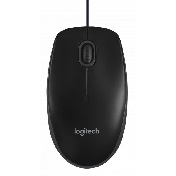 Logitech B100 Bedrade Kantoor Muis OEM [USB, Optisch 800 DPI, 3 knoppen, 1,8m, Zwart]