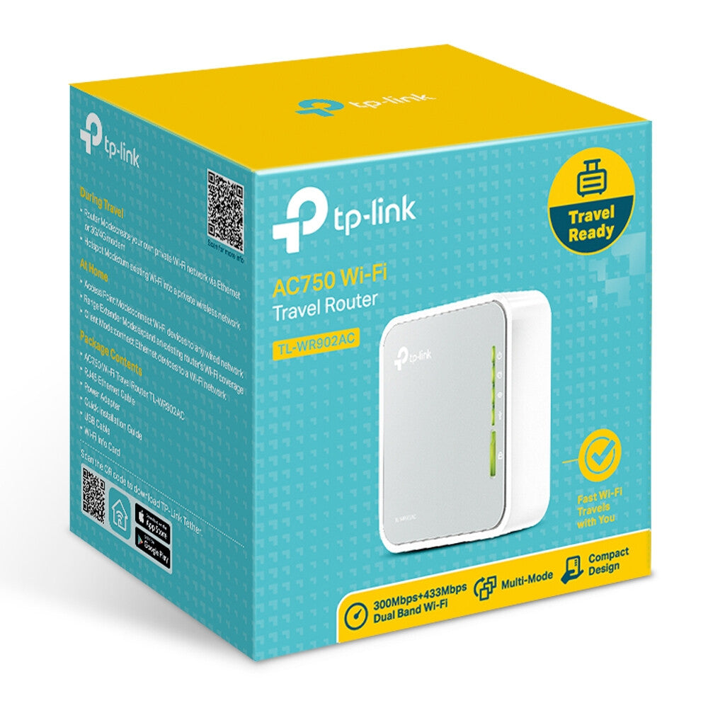 TP-Link TL-WR902AC draadloze router Fast Ethernet Dual-band (2.4 GHz / 5 GHz) 4G Wit
