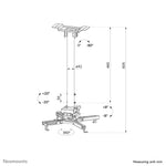 Neomounts CL25-540BL1 Beamer plafondbeugel - h 60,5-90,5 cm - Easy Install - full motion