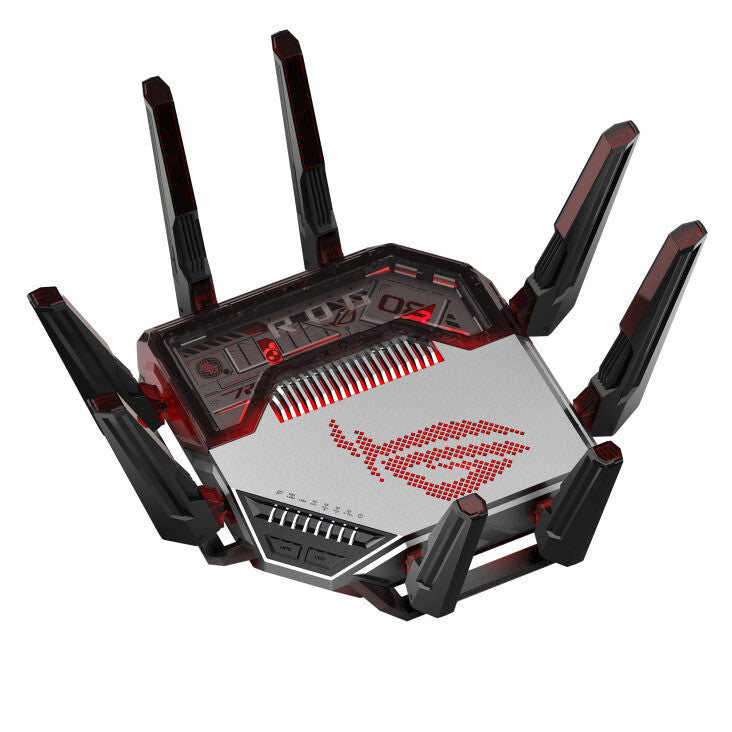 ASUS ROG Rapture GT-BN98 draadloze router 10 Gigabit Ethernet Quad-band (2.4 GHz / 5 GHz-1 / 5 GHz-2 / 6 GHz) Zwart, Wit