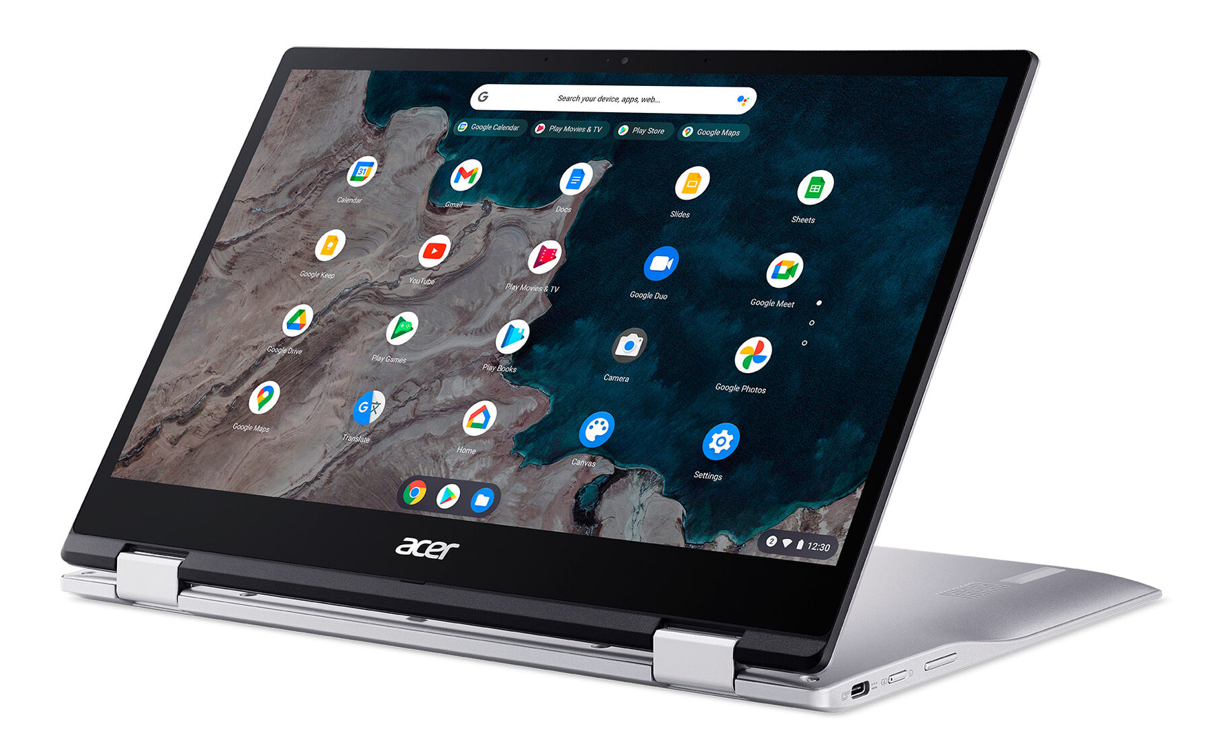 Acer Chromebook CP513-1HL-S1YN Snapdragon 7c 33,8 cm (13.3") Touchscreen Full HD 8 GB LPDDR4x-SDRAM 128 GB eMMC Wi-Fi 5 (802.11ac) ChromeOS voor ondernemingen Zilver
