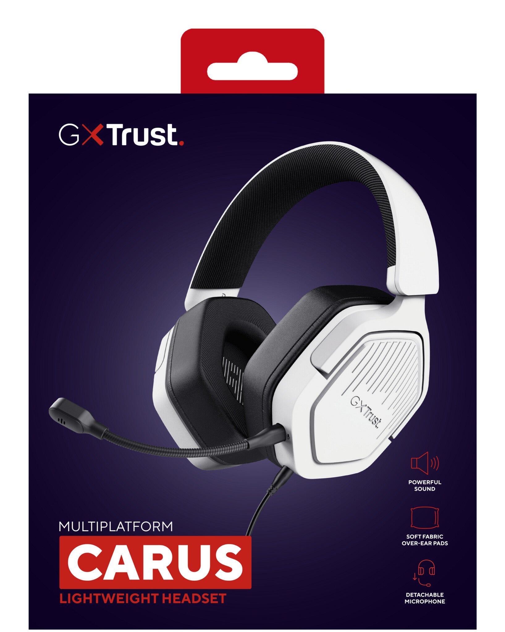 Trust GXT492W Carus Headset Bedraad Hoofdband Gamen Wit
