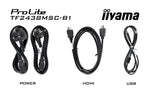 iiyama TF2438MSC-B1 computer monitor 60,5 cm (23.8") 1920 x 1080 Pixels Full HD LED Touchscreen Zwart