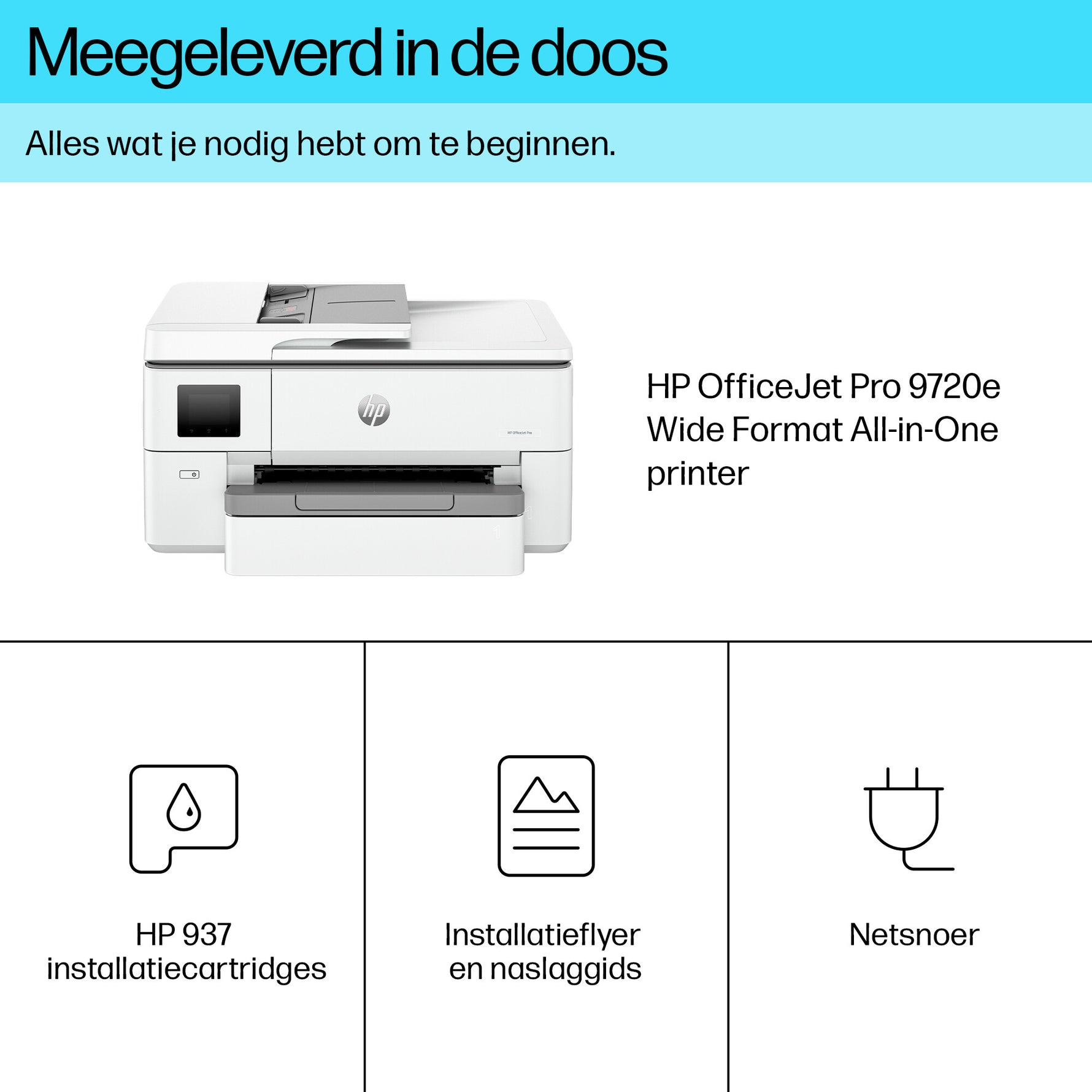 HP OfficeJet Pro 9720e Draadloos All-in-One Kleur Printer, Dubbelzijdig printen; Kopieerapparaat, Scanner
