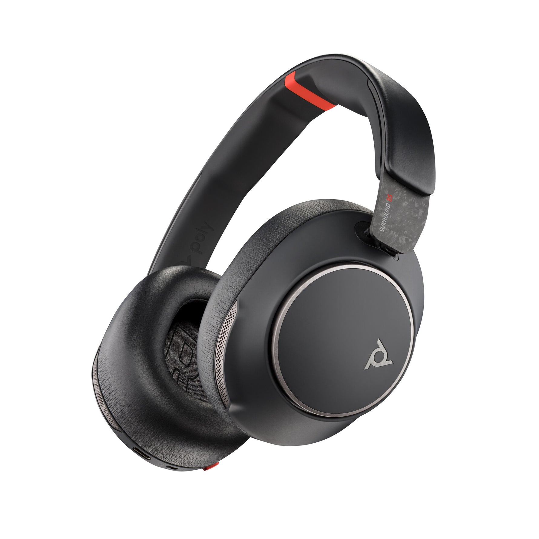 HP Poly Voyager Surround 85 UC USB-C-headset + USB-C/A-adapter + oplaadstandaard
