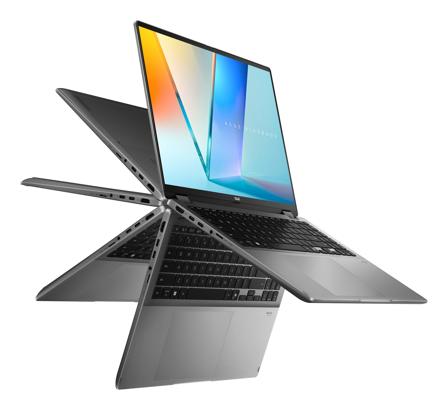 ASUS Vivobook 16 Flip TP3607SA-SI099W Copilot+ PC Intel Core Ultra 7 258V Hybride (2-in-1) 40,6 cm (16") Touchscreen WUXGA 32 GB LPDDR5x-SDRAM 1 TB SSD Wi-Fi 7 (802.11be) Windows 11 Home Nederlands Zwart, Grijs