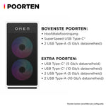 HP OMEN 35L GT16-0168nd Intel Core Ultra 7 265F 32 GB DDR5-SDRAM 1 TB SSD NVIDIA GeForce RTX 5060 Ti Windows 11 Home Tower PC AI PC Zwart