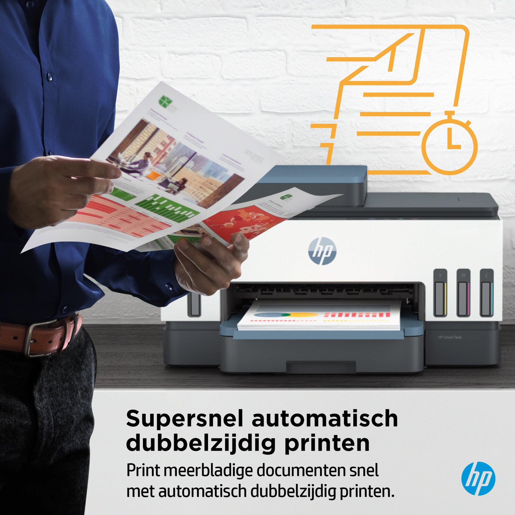 HP Smart Tank 7306 Draadloos All-in-One Kleur Printer, Dubbelzijdig printen; Kopieerapparaat, Scanner