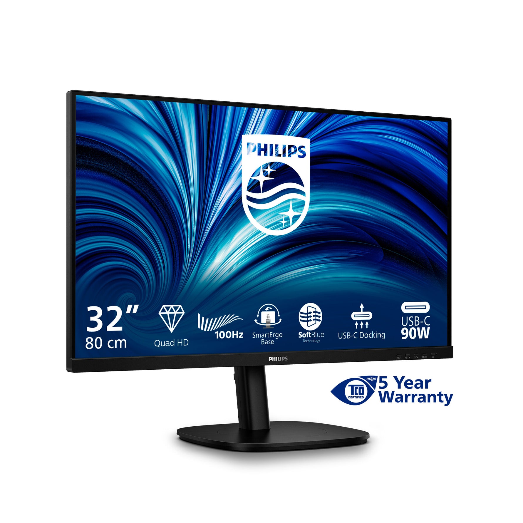 Philips 32B2U3601/00 computer monitor 80 cm (31.5") 2560 x 1440 Pixels Quad HD LCD Zwart