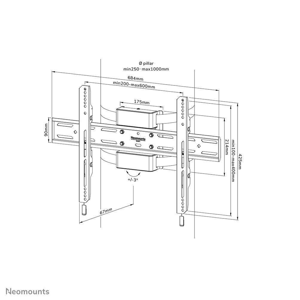 Neomounts WL30S-910BL16 TV-pilaarsteun 40-75