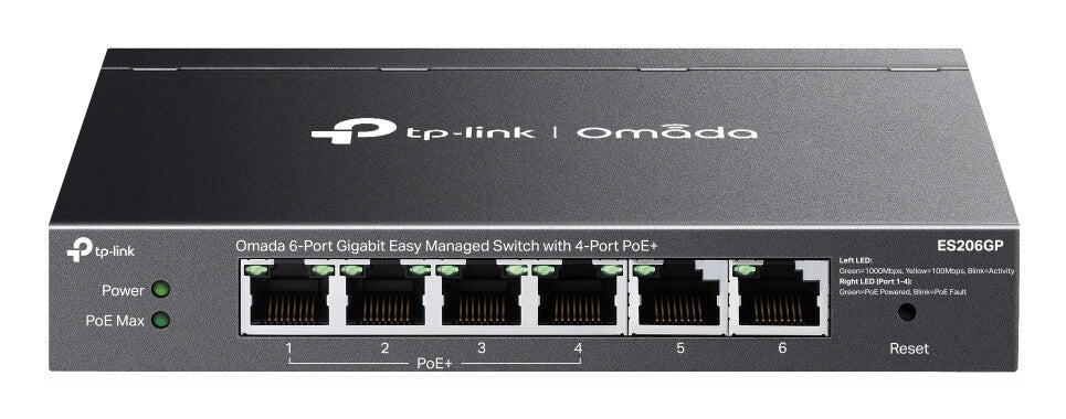 TP-Link Omada ES206GP netwerk-switch Managed Gigabit Ethernet (10/100/1000) Power over Ethernet (PoE) Zwart